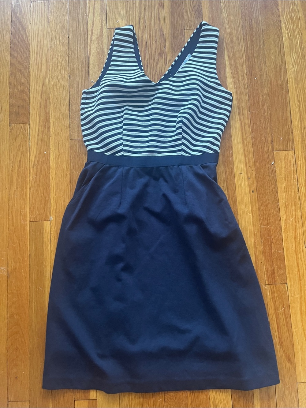 Boden Striped Navy & White Sleeveless Dress